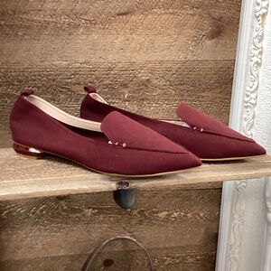 Vero Cuoio Maroon Loafers with Metallic Heel